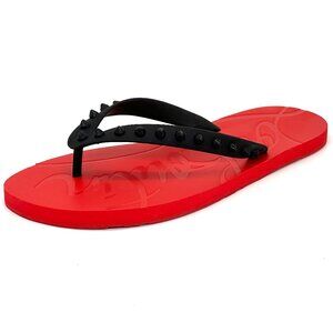 Christian Louboutin LOUBI Mens Spikes Studded Flip Flop Flat Sandals Shoes